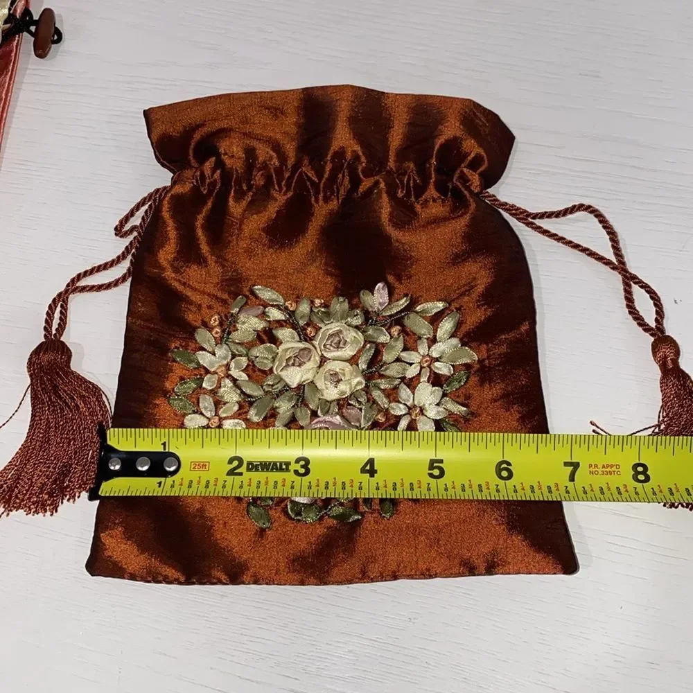Wrapables Beautiful Embroidered Silk Travel Bag for Lingerie & Shoes
